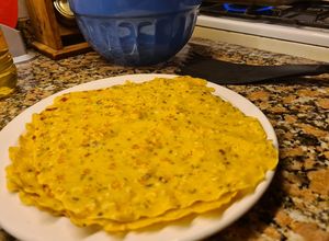 Una foto de Panqueques o creps de harina de garbanzo