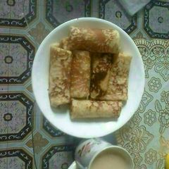 A picture of Pancake and tea.