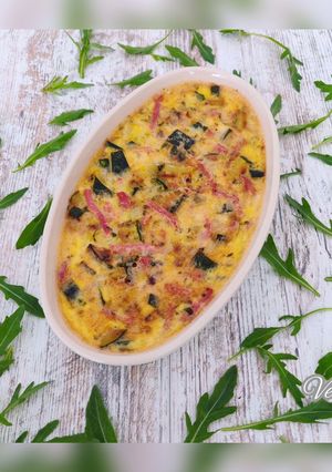 Une photo de Gratin de courgettes/bacon à la cancoillotte