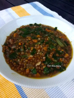 Una foto de Lentejas con verduras en olla express