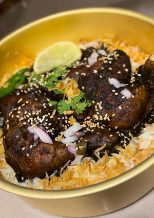 صورة لوصفة دجاج ترياكي مع رز ابيض