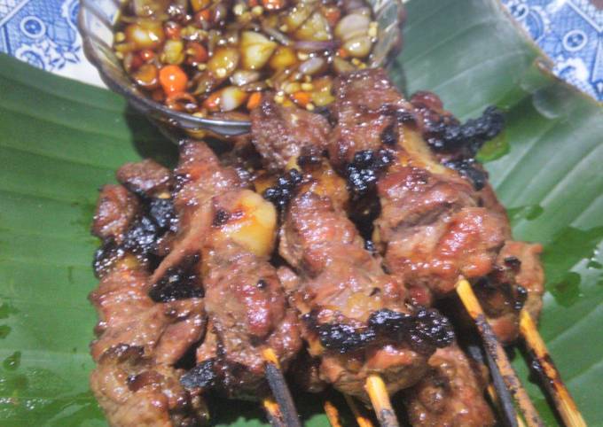 Resep Sate Kambing rumahan resep asli madura+sambel kecap, Lezat Sekali