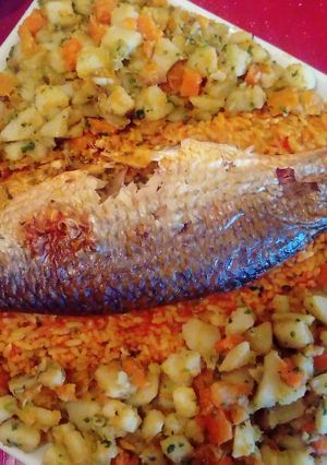صورة لوصفة الحوت في الفرن او ارز