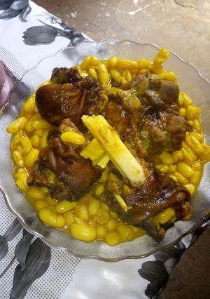صورة لوصفة لوبيا بالكرعين