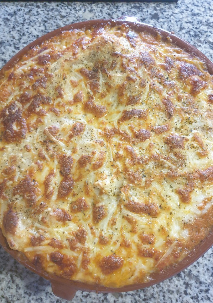 Una foto de Moussaka de verduras y pollo-pavo con Mambo