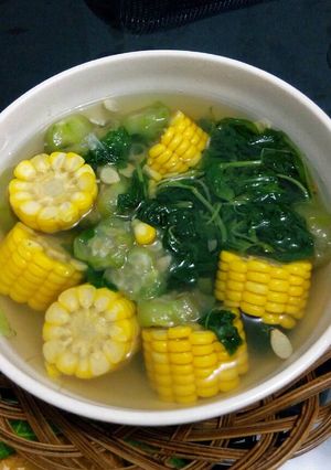 Foto resep Sayur bening bayam oyong jagung