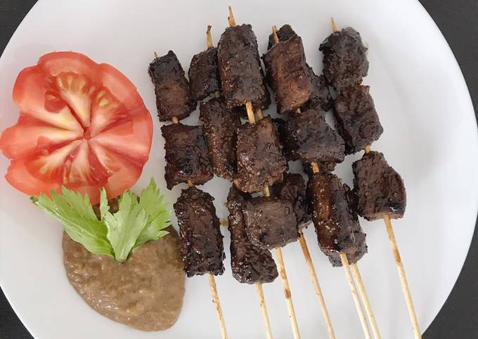Standar Resep mudah memasak Sate Sapi Manis Bumbu Kacang  spesial