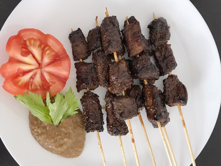 Standar Resep mudah memasak Sate Sapi Manis Bumbu Kacang  spesial