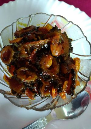 A picture of Bitter gourd sabji.