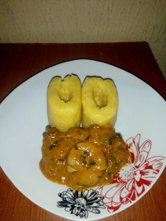 A picture of Ogbonor soup with Eba.