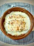 Puerros gratinados con cecina y bechamel