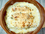 Puerros gratinados con cecina y bechamel