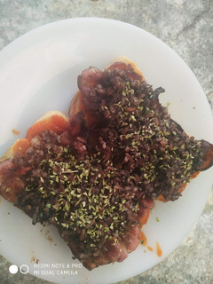 Una foto de Tosta de morcilla con bacon