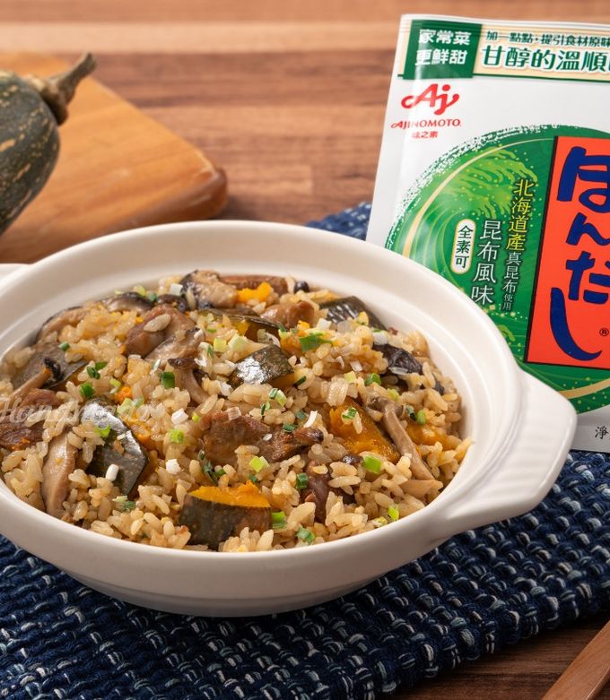 南瓜鮮菇雞肉炊飯 的食譜成品照片