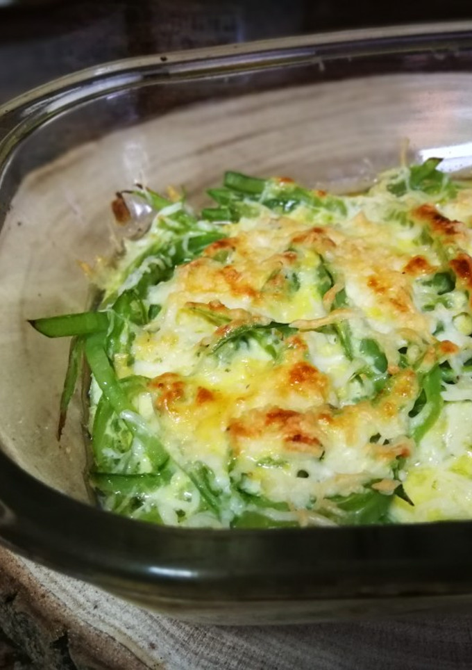 Una foto de Judías planas gratinadas al horno