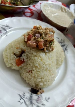 صورة لوصفة رز بالتونة