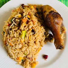 A picture of Chinese fried rice.