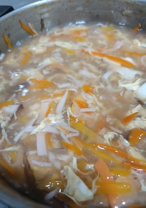 Foto resep Egg Drop Soup / Sup Telur Sapo Tahu