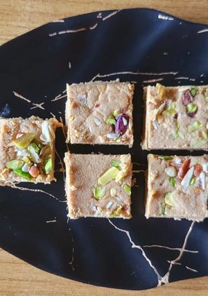 A picture of Rajgira burfi.