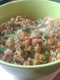 A picture of Veggie Fried Rice.
