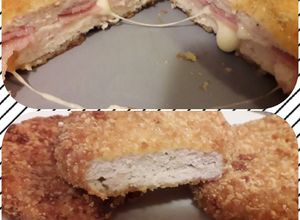 Una foto de Medallones de pollo rellenos de jamón y queso 😋