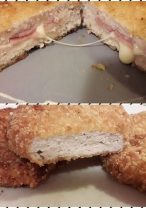 Una foto de Medallones de pollo rellenos de jamón y queso 😋