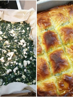 A picture of Mom's Spanakopita (Greek Spinach and Feta Pie).