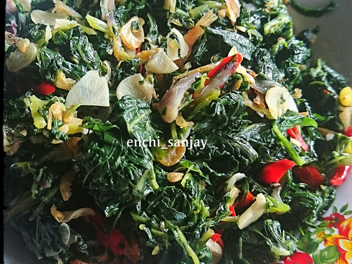 Resep Tumis Daun Pepaya ikan Teri #no pahit yang Lezat