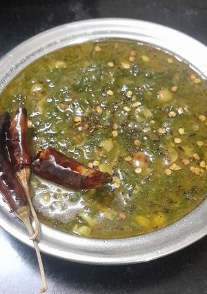 A picture of Spinach recipe (Palak Dal bhaji).