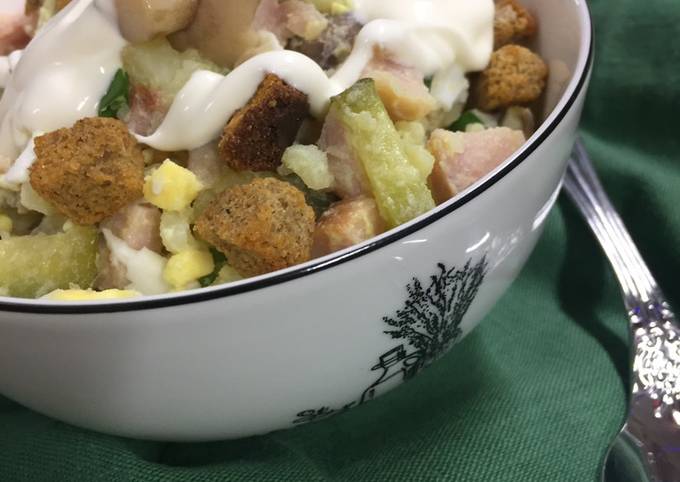 Салат "Грибной" со сметаной 🍄