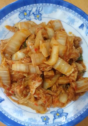 Foto resep Tumis sawi putih + tempe