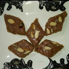A picture of Chocolate gud papdi.