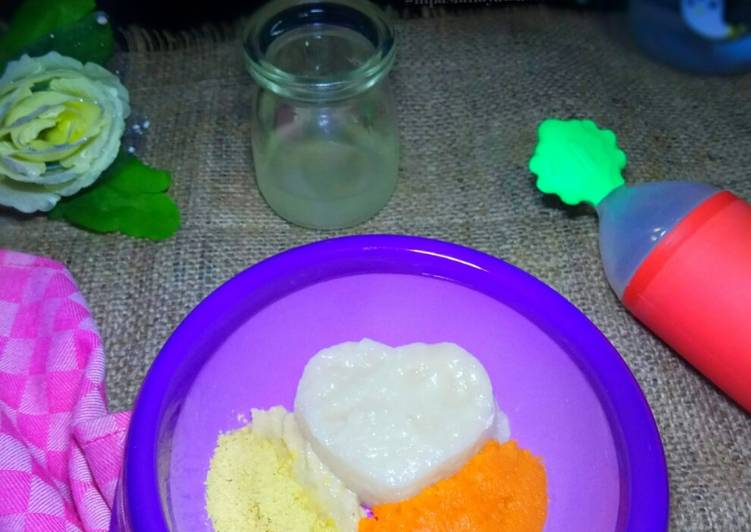 Tumis Dori, Tim Nasi Putih, Wortel, Nutritional Yeast (MPASI 7+)