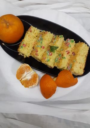 A picture of Orange tutti frutti cake.