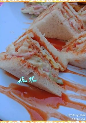 A picture of Club sandwiches. .