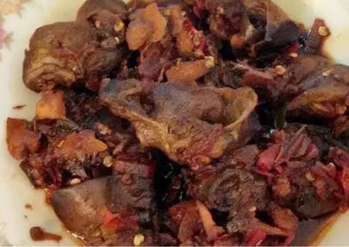 Bagaimana Menyiapkan Ati ampela pedas manis, Lezat Sekali