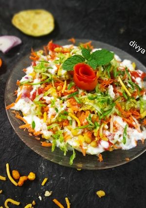 A picture of Sprouts tikki dahi chaat.