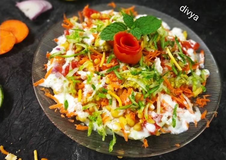 Steps to Prepare Any-night-of-the-week Sprouts tikki dahi chaat