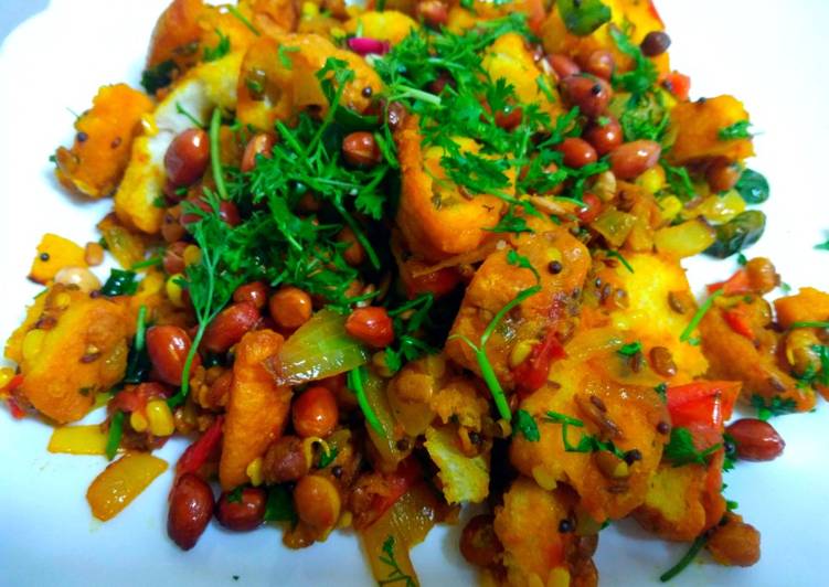Simple Way to Prepare Homemade Sprouts and bread poha