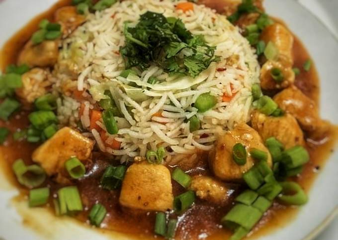 Smoky Chicken with fried rice Recipe