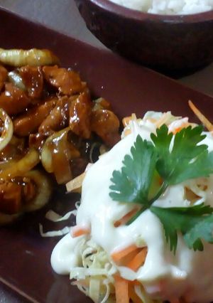 Foto resep Simple Chicken Teriyaki with Salad