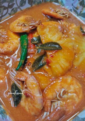 Gambar Kari udang dengan nanas