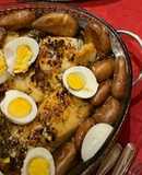 Bacalhau no forno com Batatas e Broa