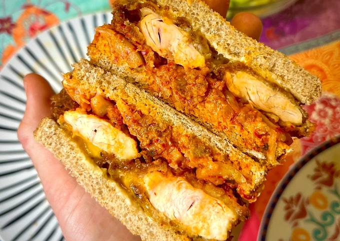 Katsu Sando Fit ? Pollo frito en AirFryer con kimchi Receta de Josemi  CilantroYHierbabuena- Cookpad