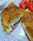 Omelette de jamón, queso y cebolla deshidratada