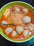 Bakso bihun kuah pedas