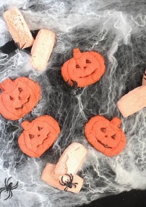 Une photo de Mini citrouilles aux biscuits roses