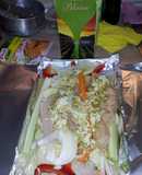 Papillote de pollo con verduras al estilo canario