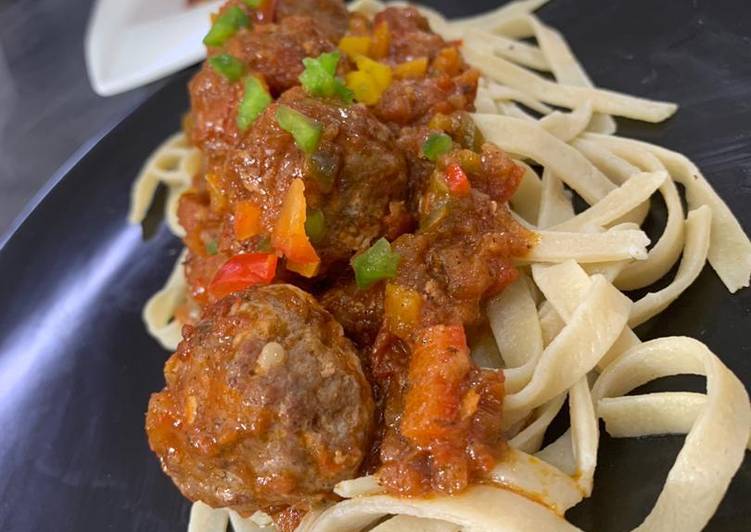 Steps to Make Perfect My pasta with meatballs gravy