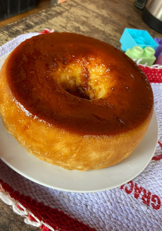 Una foto de Budín de pan al horno
